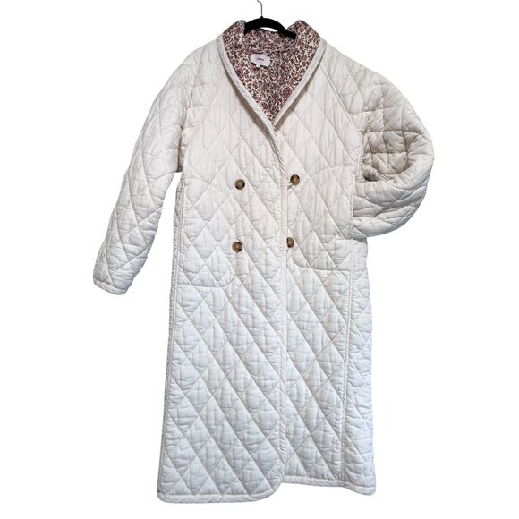 Xirena Harlyn Reversible Quilted Puffer Coat Ivory & Floral Pattern Womens Small - Picture 5 of 13